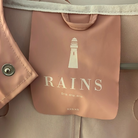 Rains Long Raincoat Light Pink - Picture 4 of 5